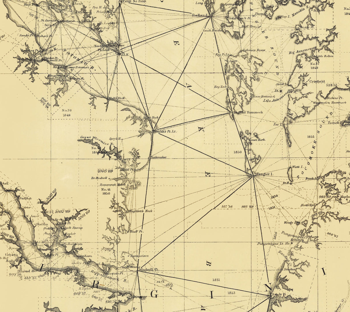 1869 Map of the Chesapeake Bay