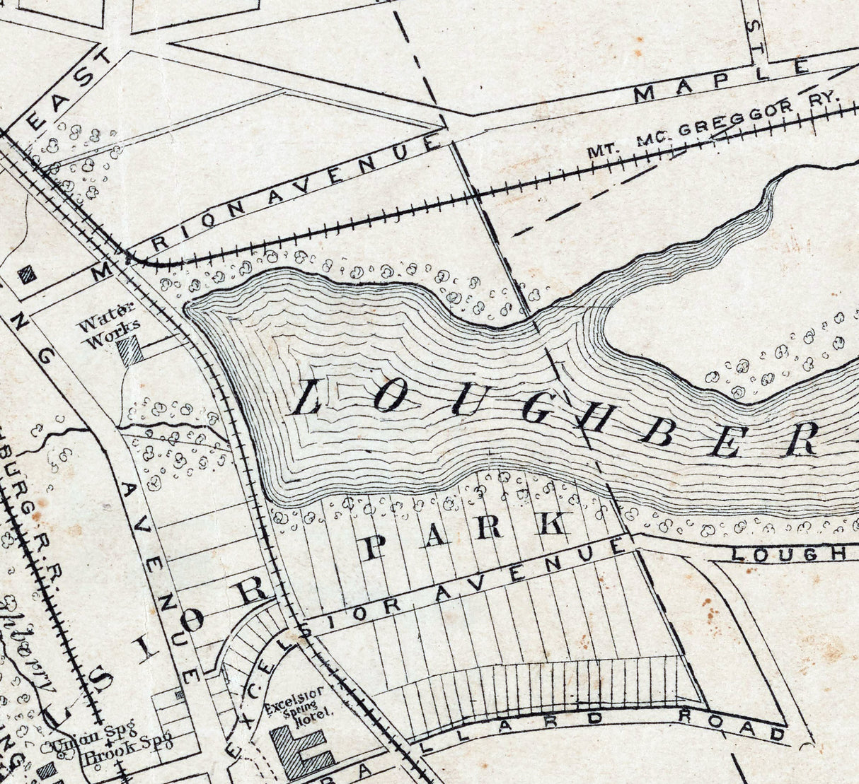 1895 Map of Saratoga Springs New York