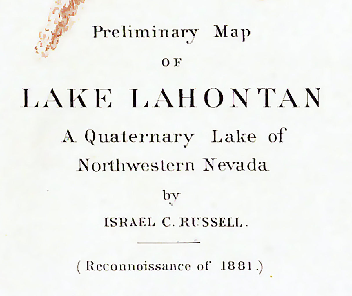 1881 Map of Lake Lahontan Nevada