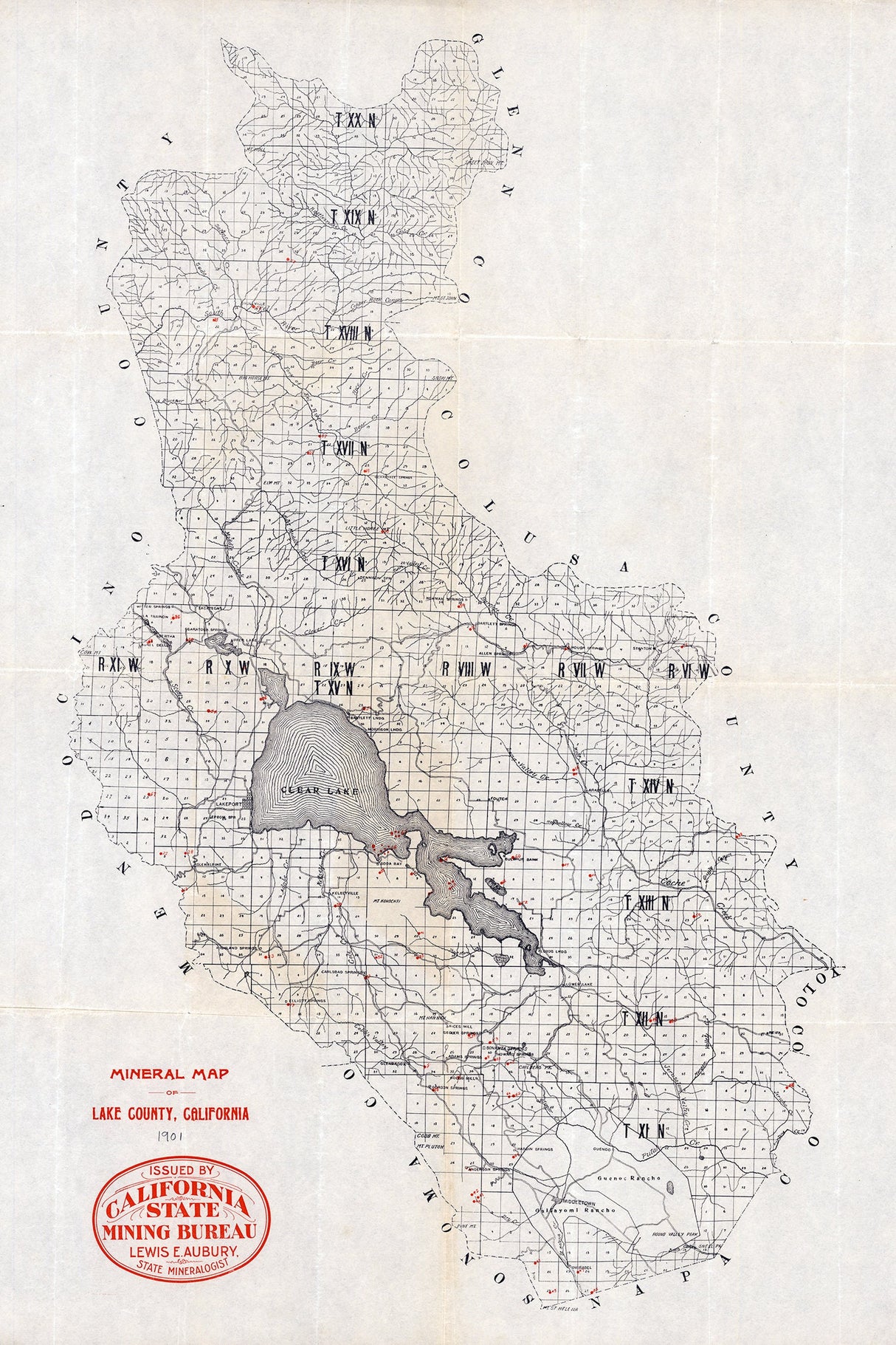 1901 Mineral Map of Lake County California
