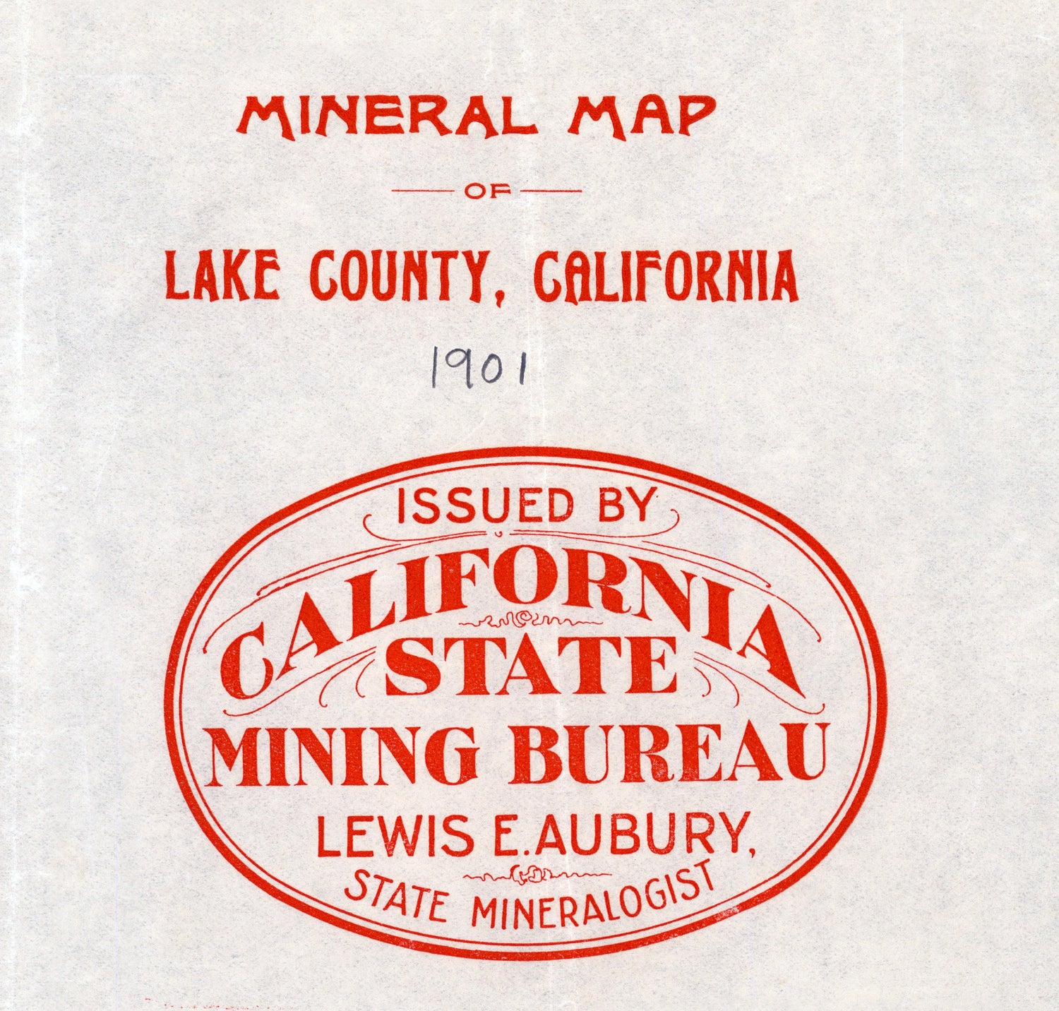 1901 Mineral Map of Lake County California