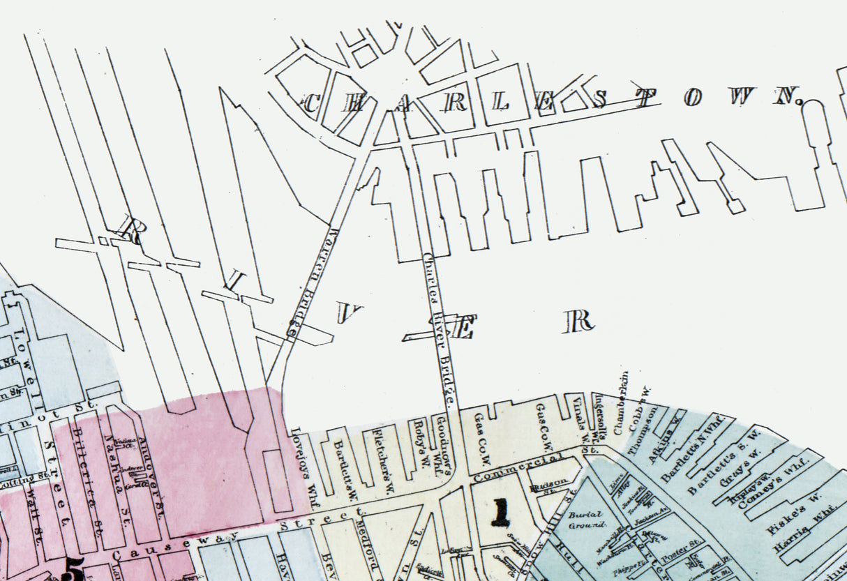 1867 Map of Boston Massachusetts