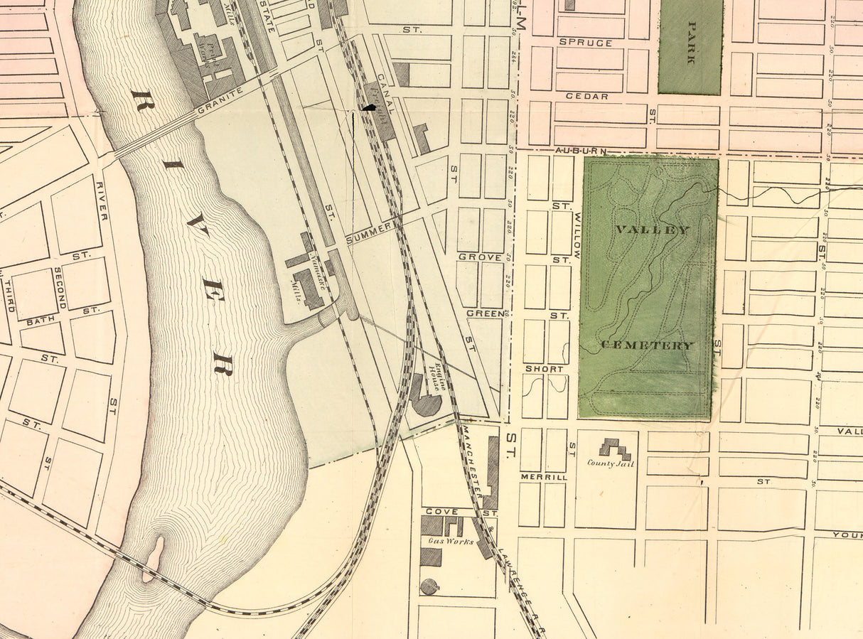 1873 Map of Manchester New Hampshire