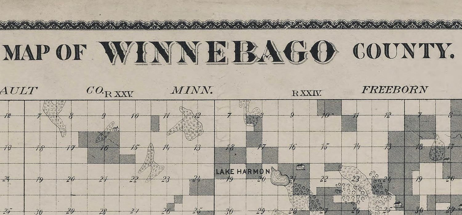 1900 Map of Winnebago County Iowa