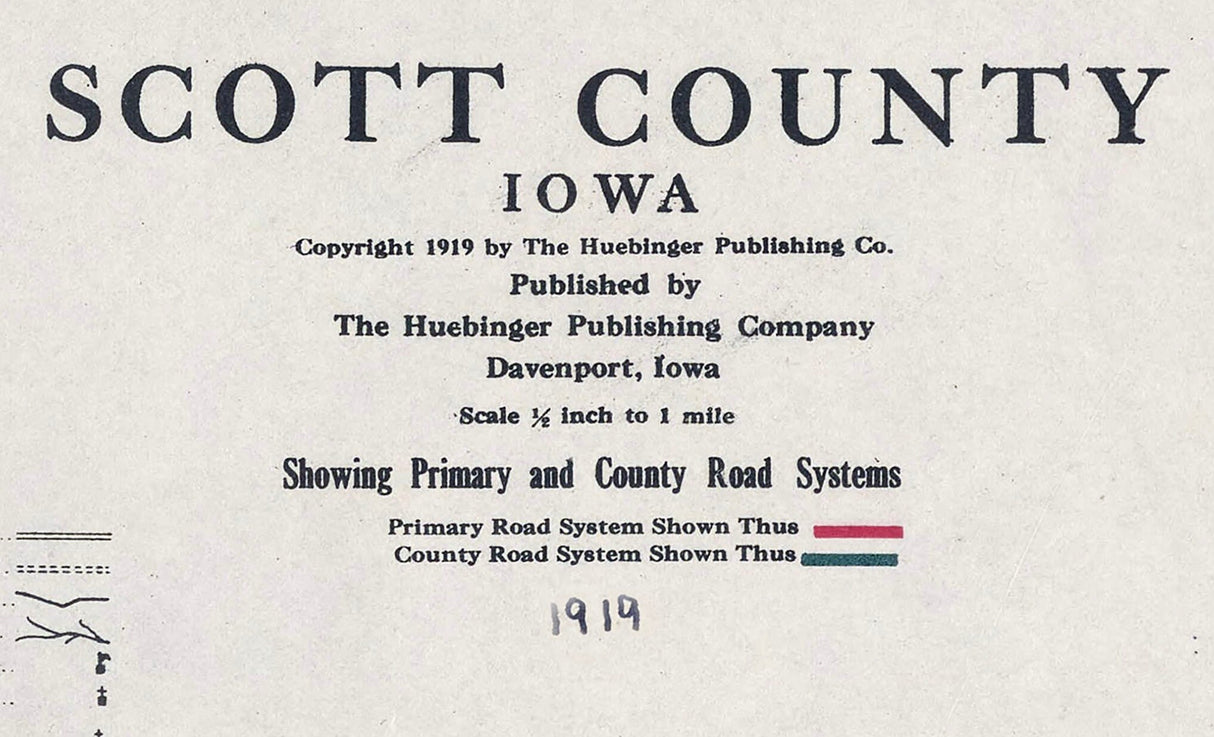1919 Map of Scott County Iowa