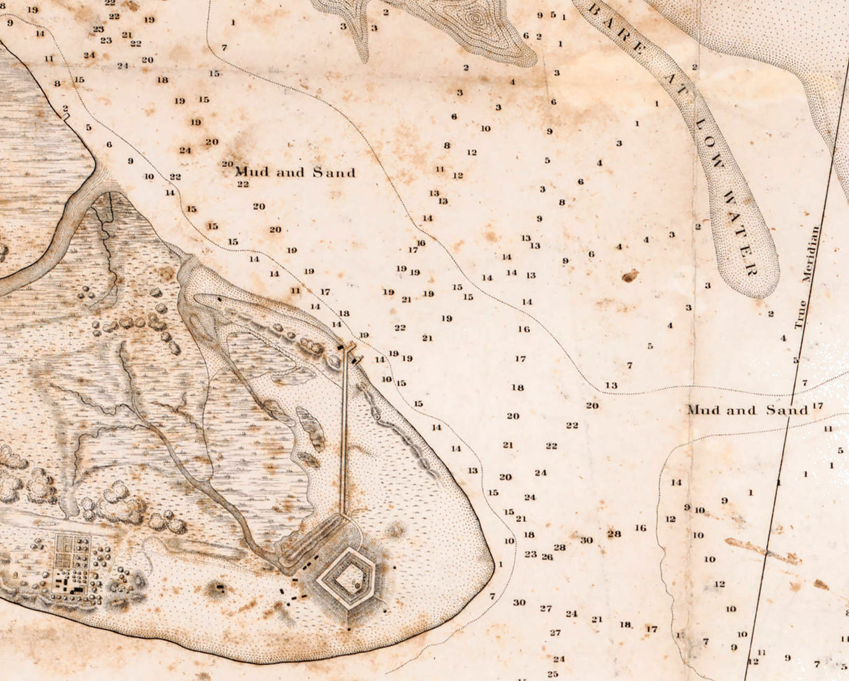 1839 Map of Beaufort Harbour North Carolina