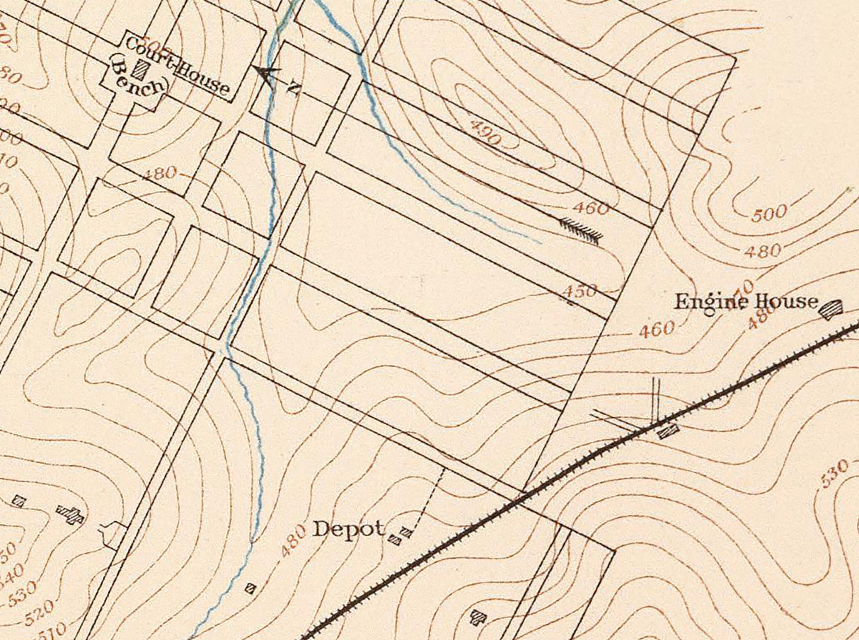 1865 Town Map of Columbia Tennessee