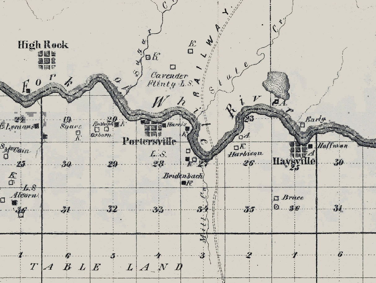 1872 Map of Pike and Dubois County Indiana