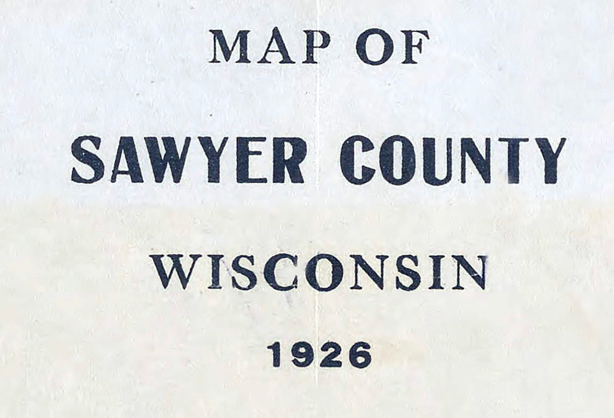 1926 Map of Sawyer County Wisconsin