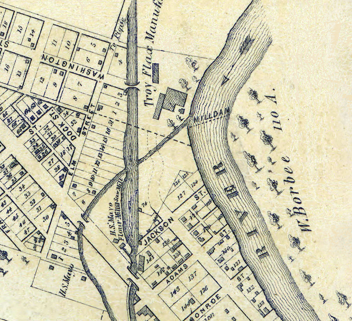 1858 Map of Troy Miami County Ohio