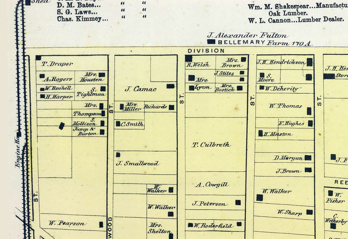 1868 Map of Dover Kent County Delaware
