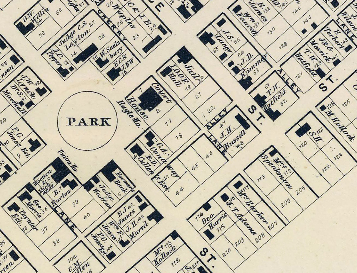 1868 Map of Georgetown Sussex County Delaware