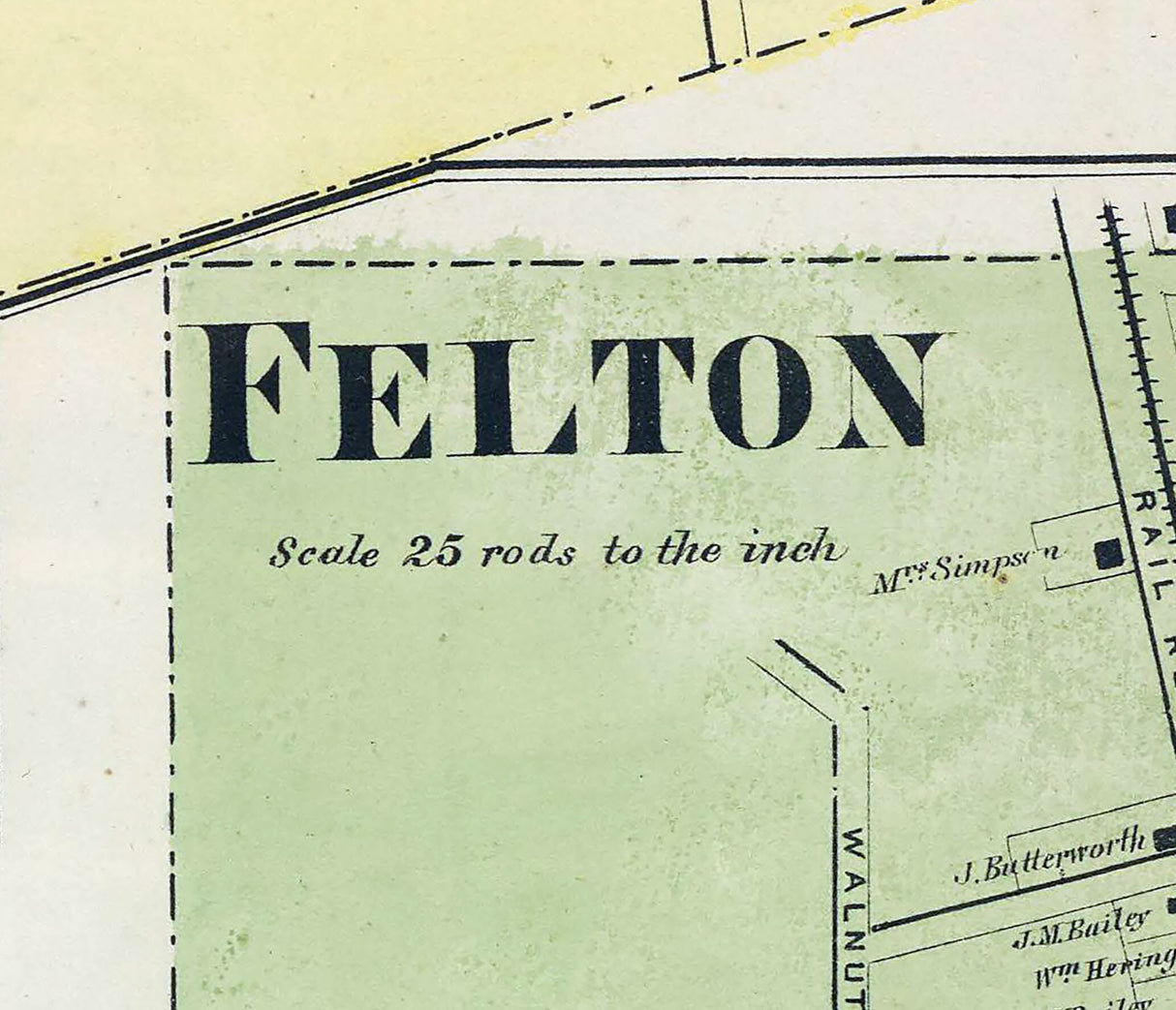 1868 Map of Camden and Felton Kent County Delaware
