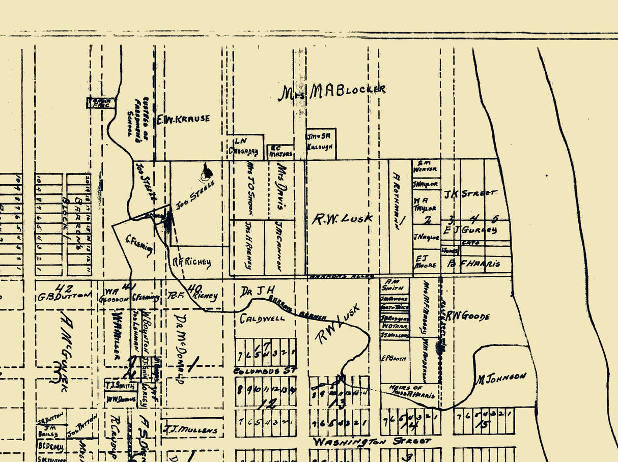 1869 Map of Waco Texas