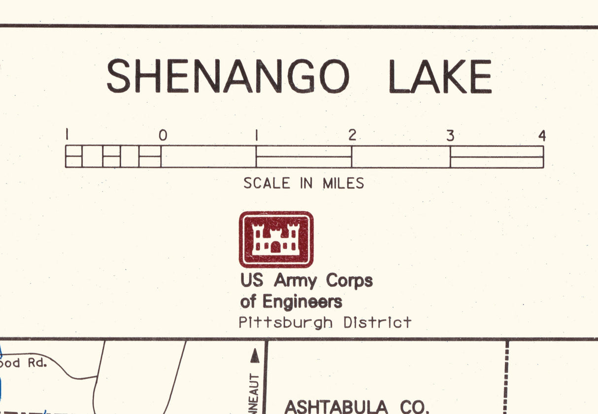 1995 Map of Shenango Lake Pennsylvania and Ohio