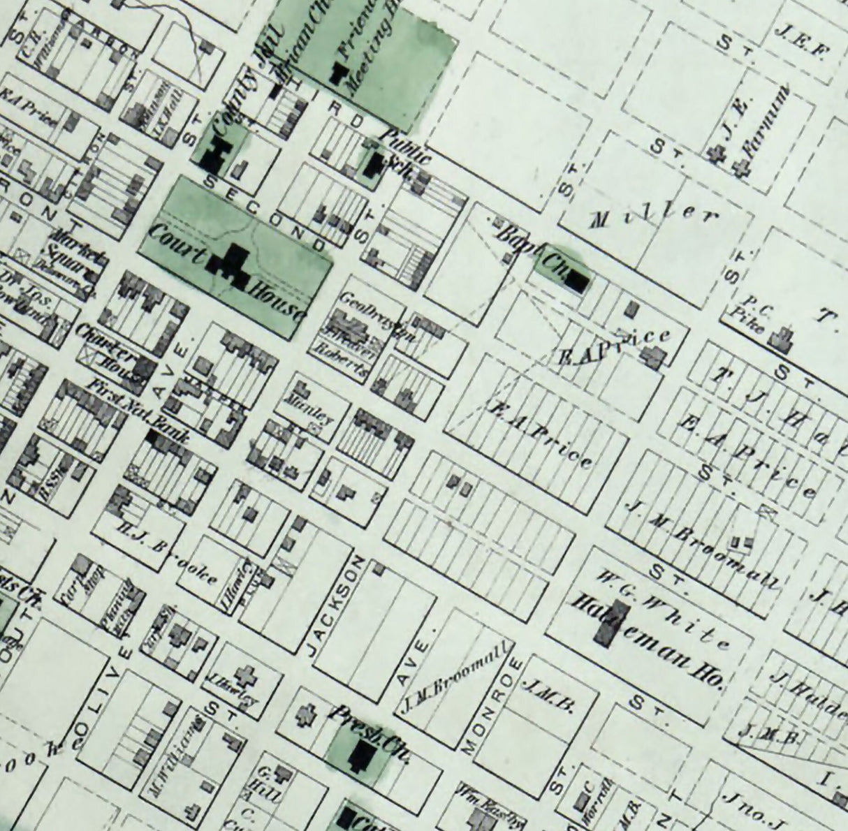 1876 Town Map of Media Delaware County Pennsylvania