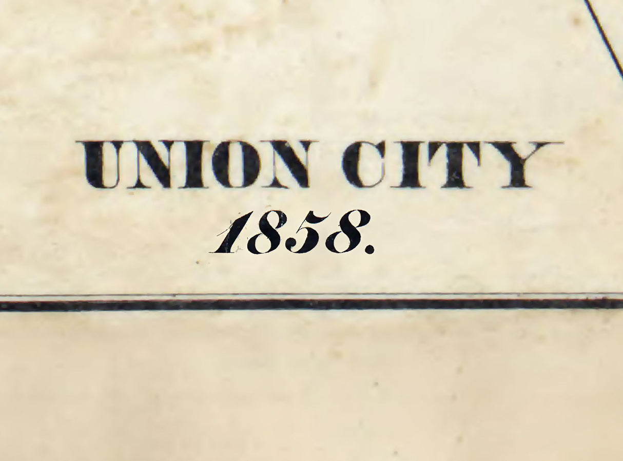 1858 Map of Union City Branch County Michigan