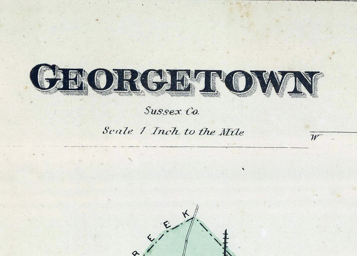1868 Map of Georgetown Township Sussex County Delaware
