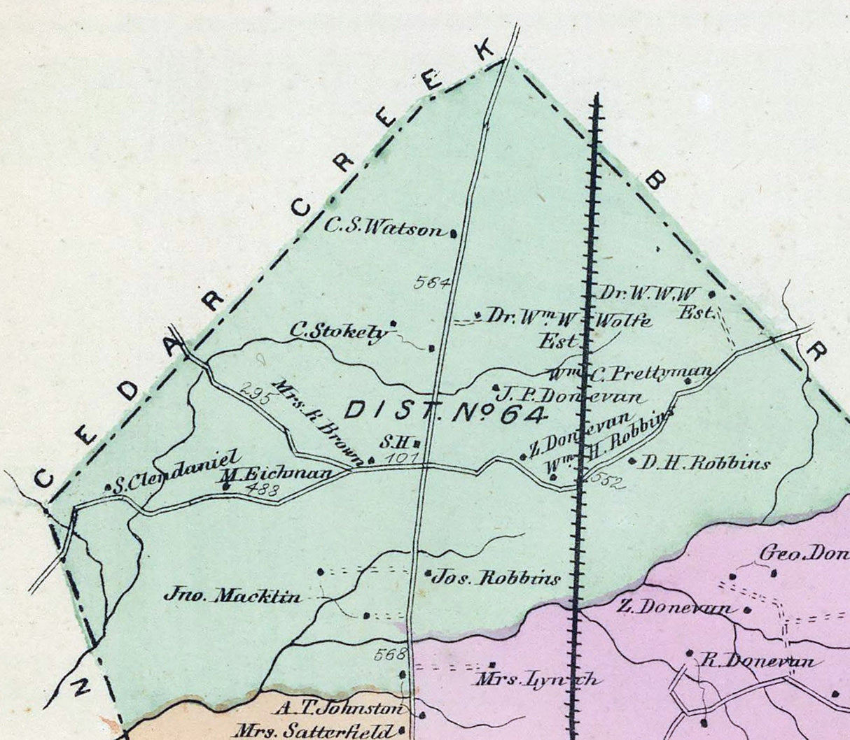 1868 Map of Georgetown Township Sussex County Delaware