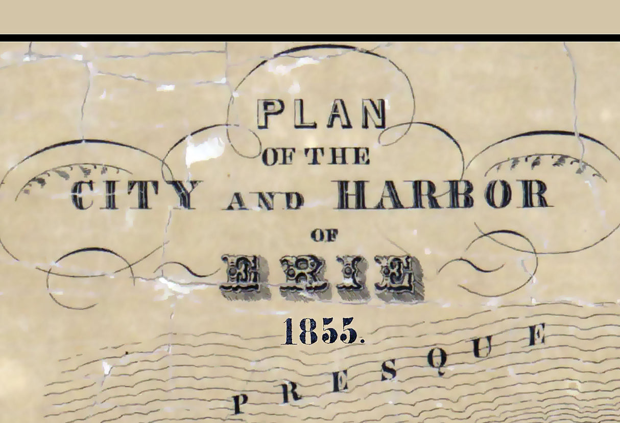 1855 Town Map of Erie Erie County Pennsylvania
