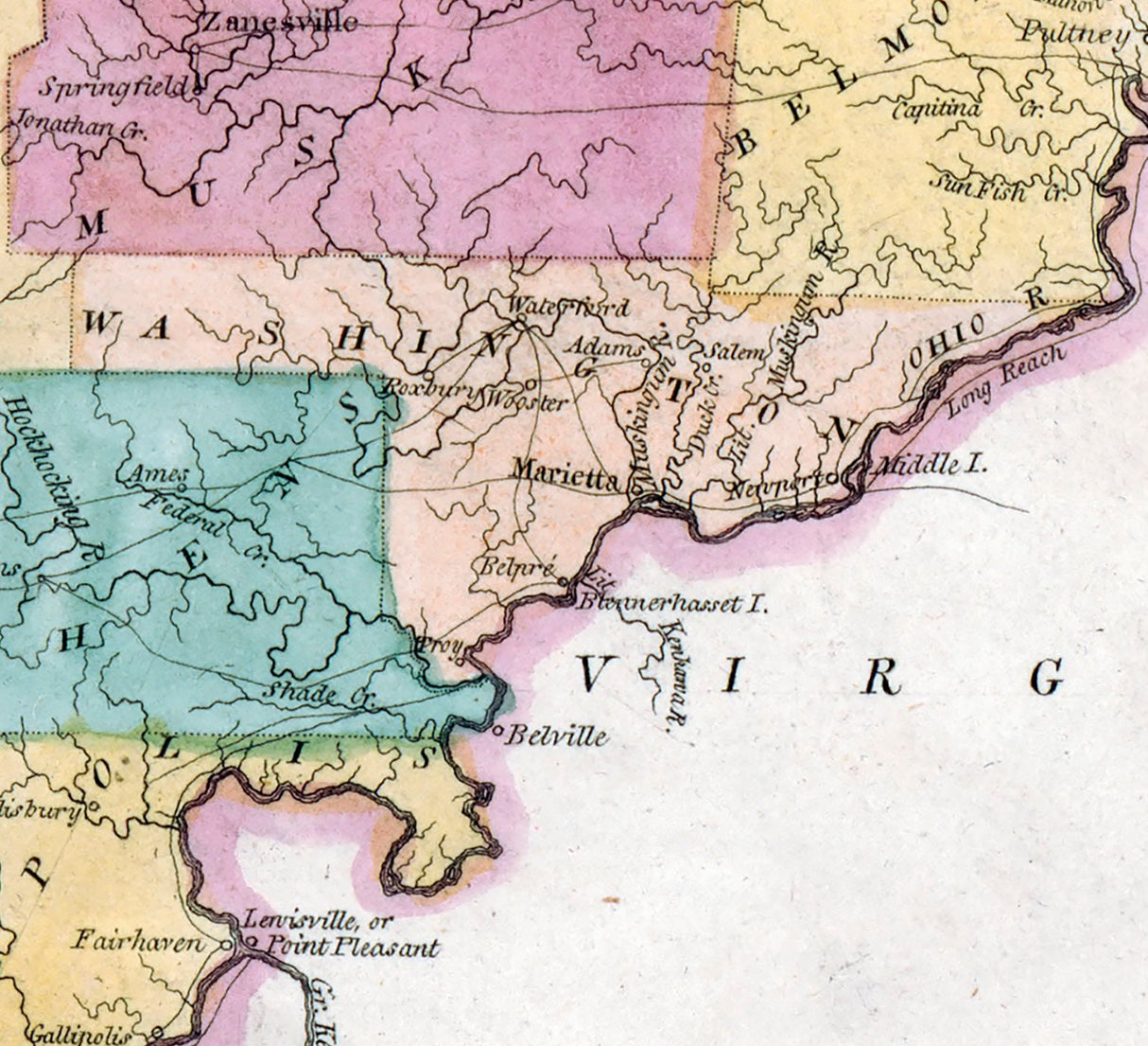 1814 Map of The State of Ohio