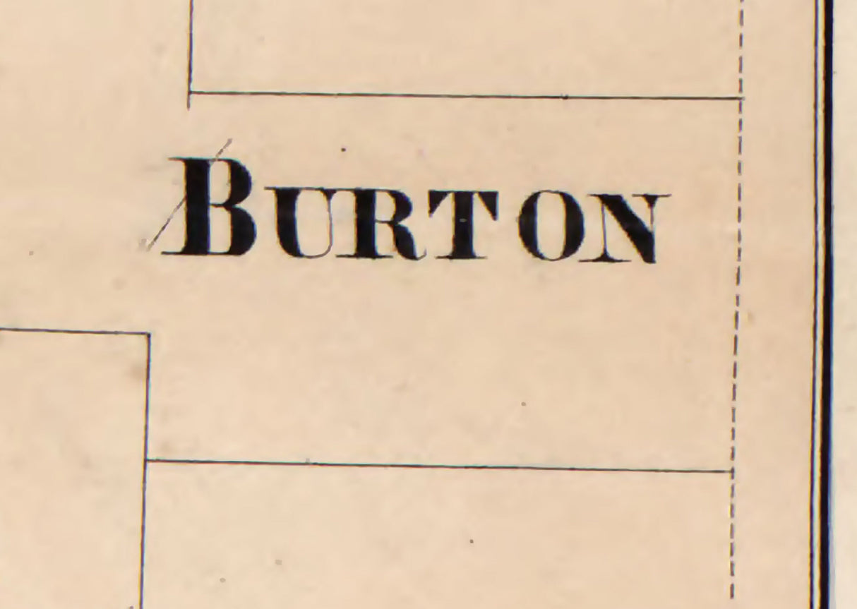 1857 Town Map of Burton Geauga County Ohio