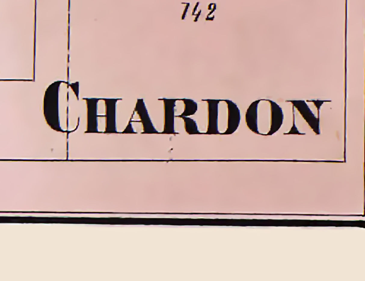 1857 Town Map of Chardon Geauga County Ohio