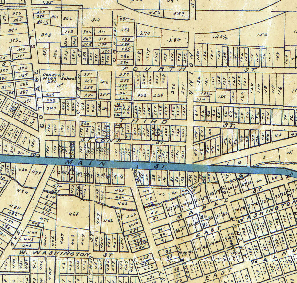 1897 Town Map of Ashland Ohio