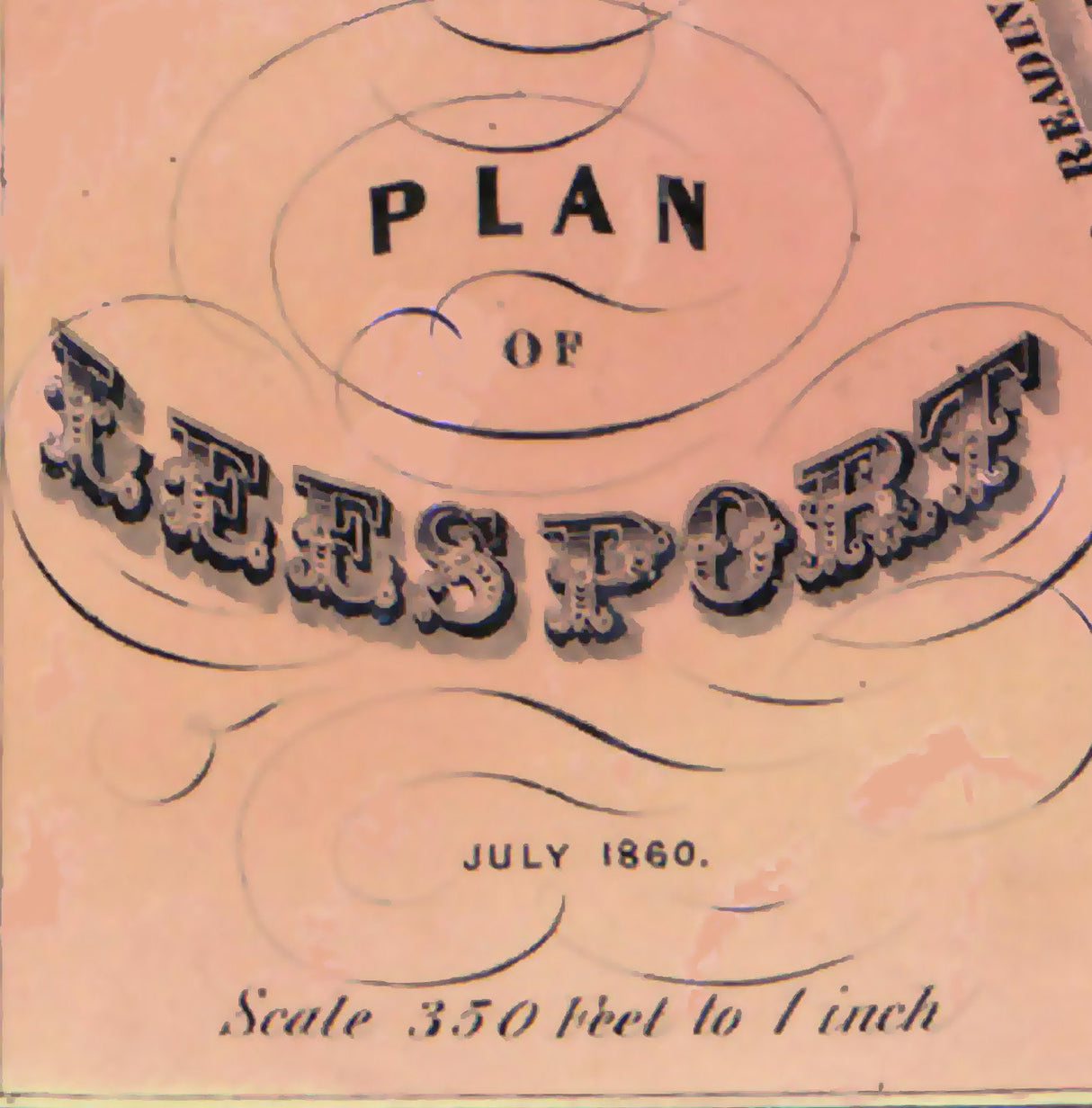 1860 Town Map of Leesport Berks County Pennsylvania
