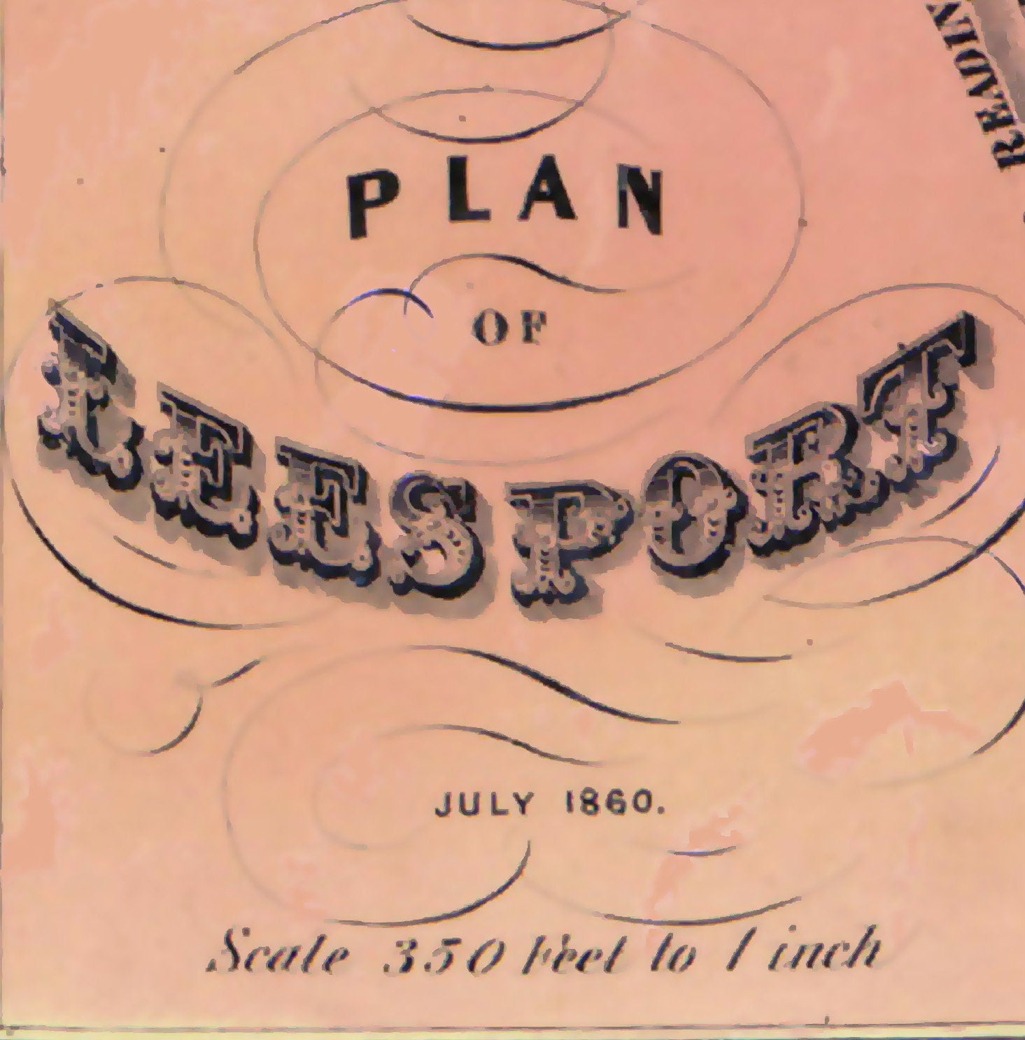 1860 Town Map of Leesport Berks County Pennsylvania