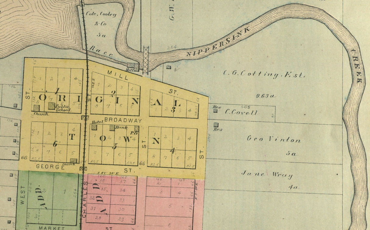 1892 Town Map of Richmond McHenry County Illinois