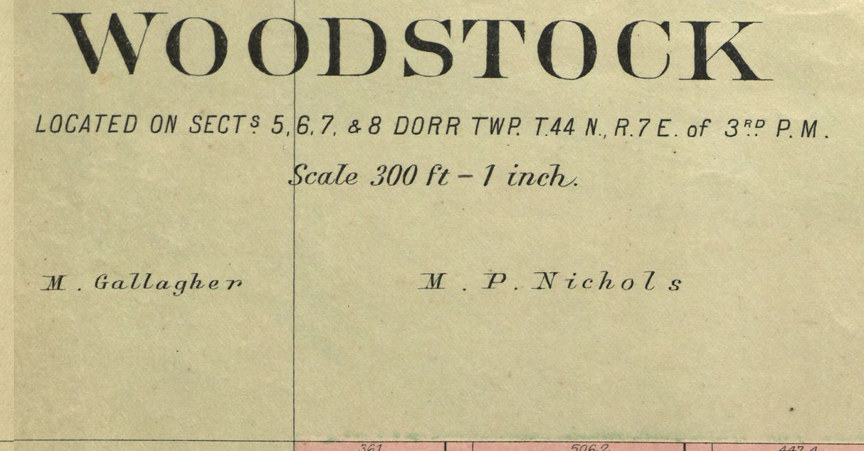 1892 Town Map of Woodstock McHenry County Illinois