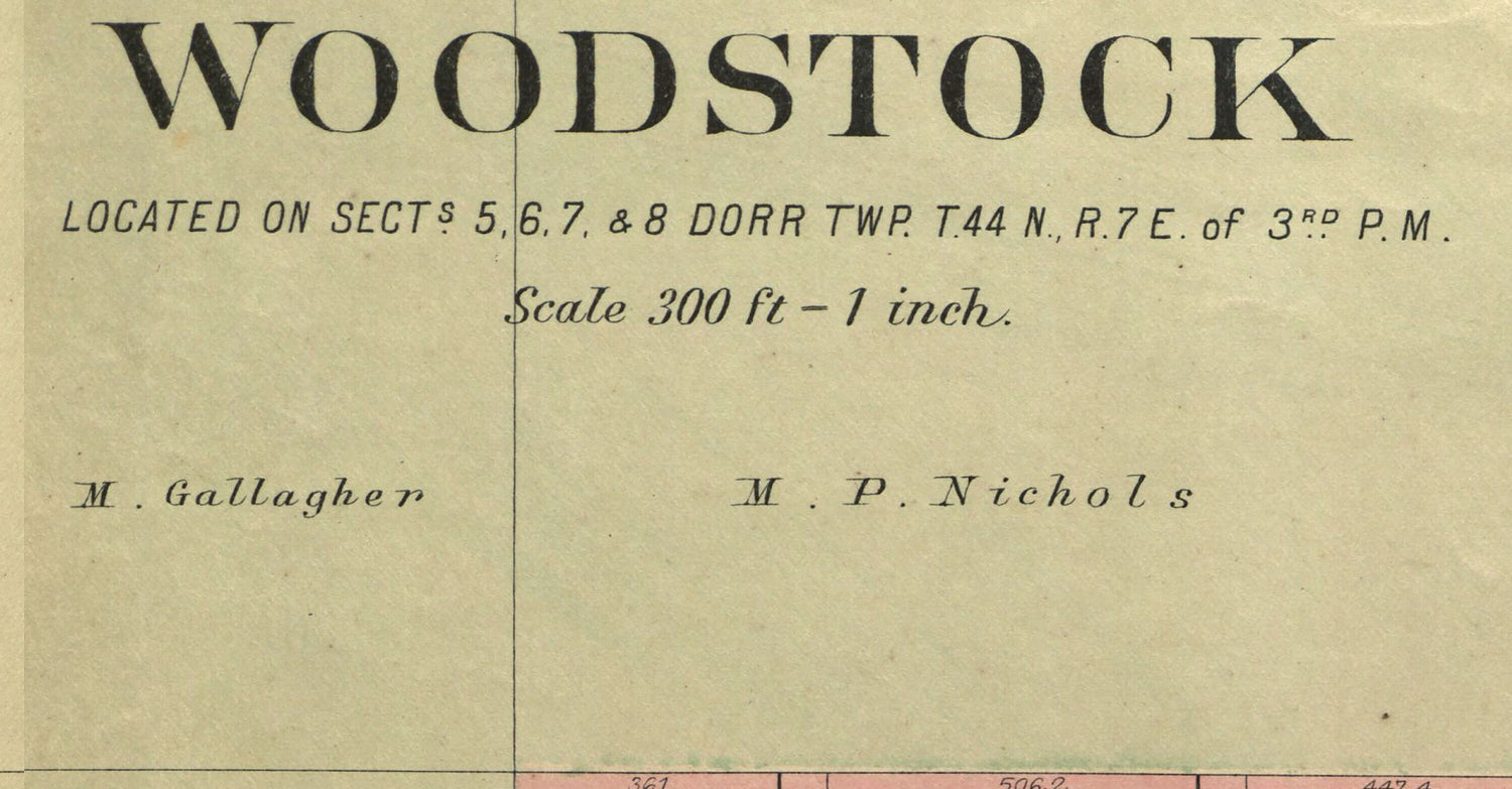 1892 Town Map of Woodstock McHenry County Illinois