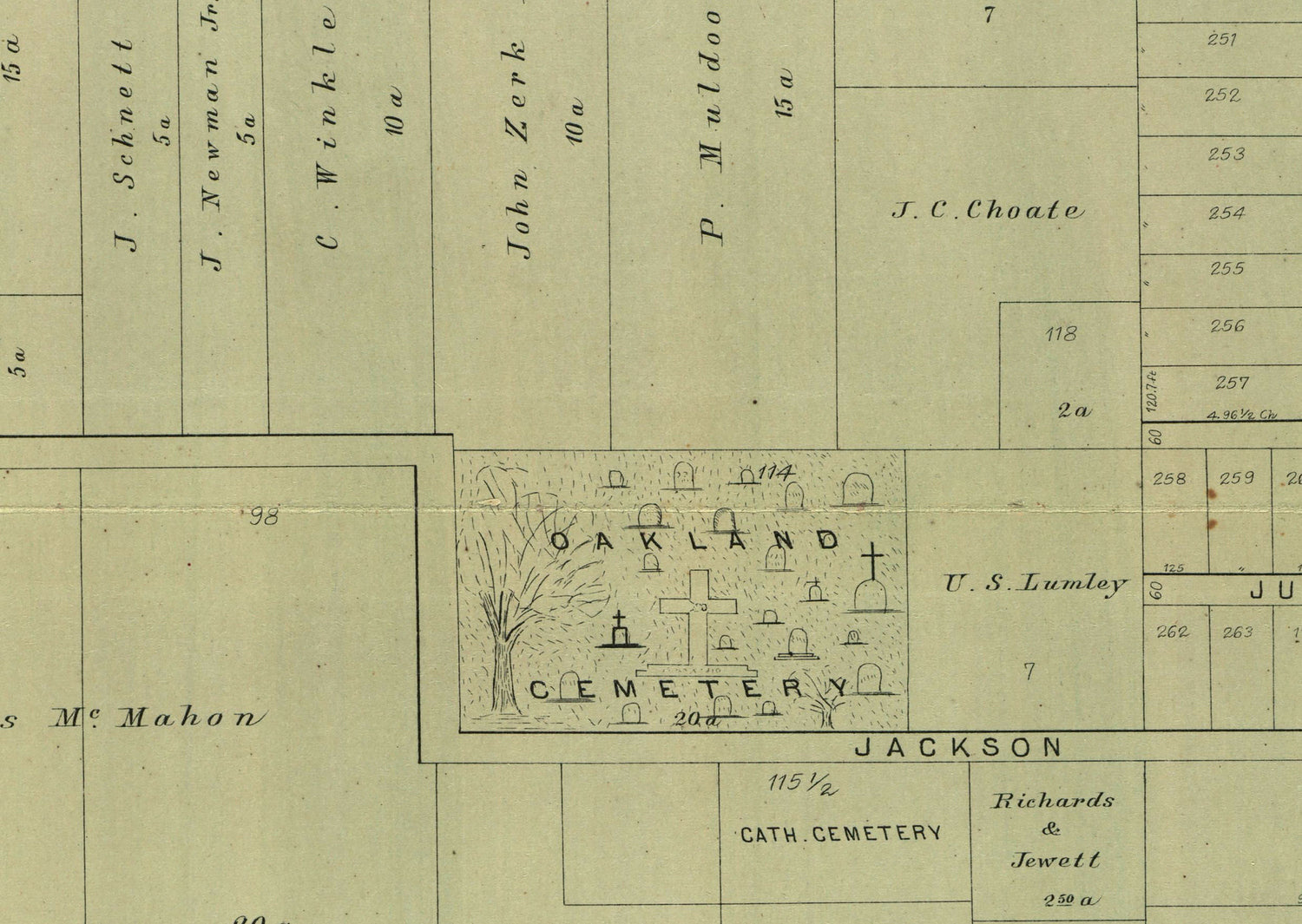 1892 Town Map of Woodstock McHenry County Illinois