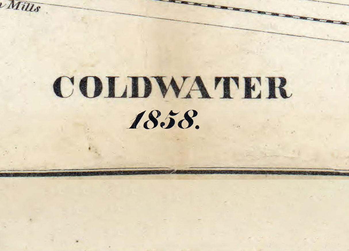 1858 Map of Coldwater Branch County Michigan