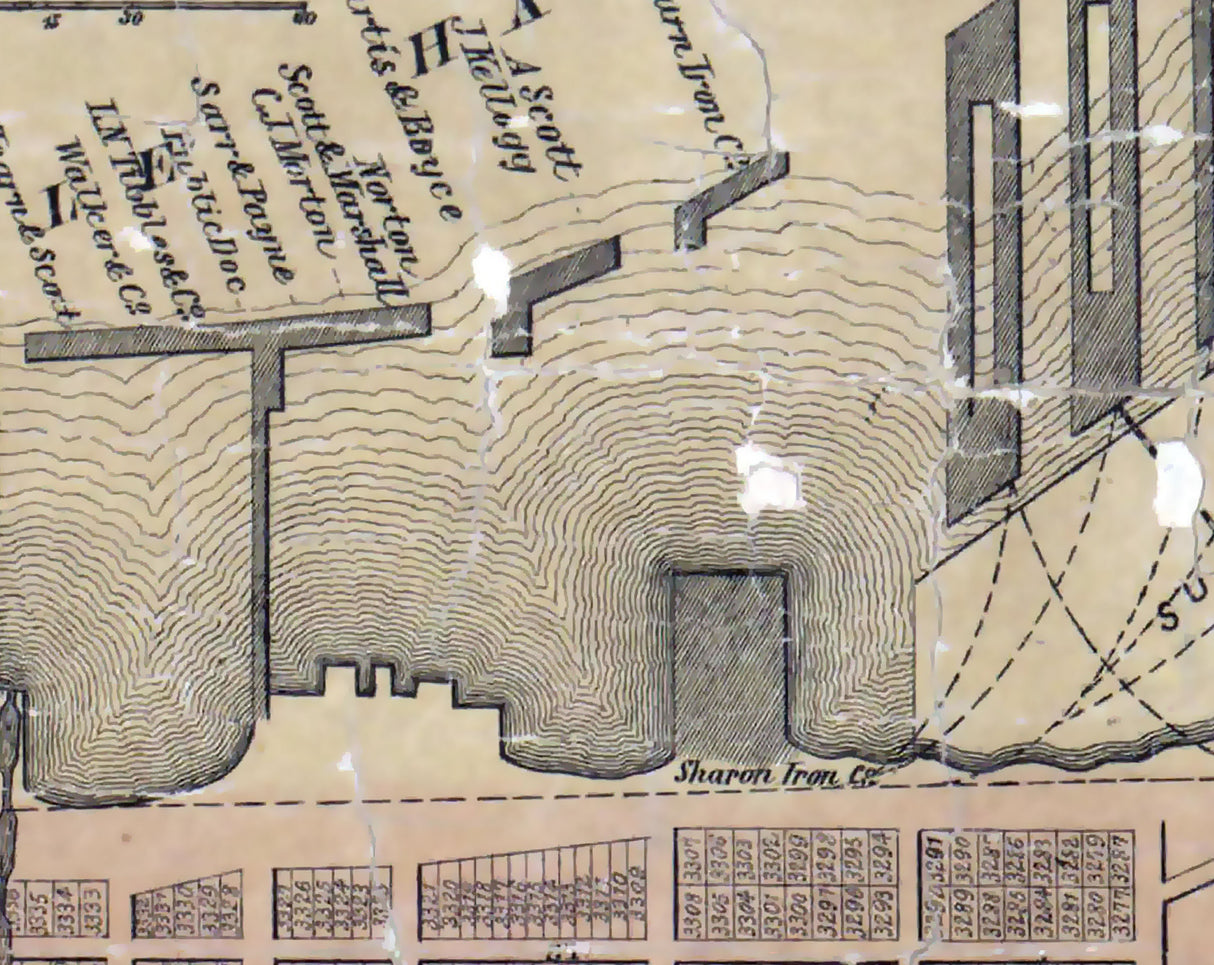 1855 Town Map of Erie Erie County Pennsylvania