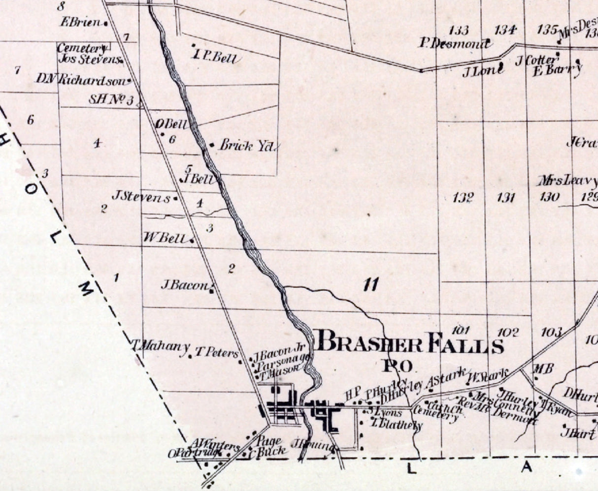 1865 Map of Brasher Township Saint Lawrence County New York