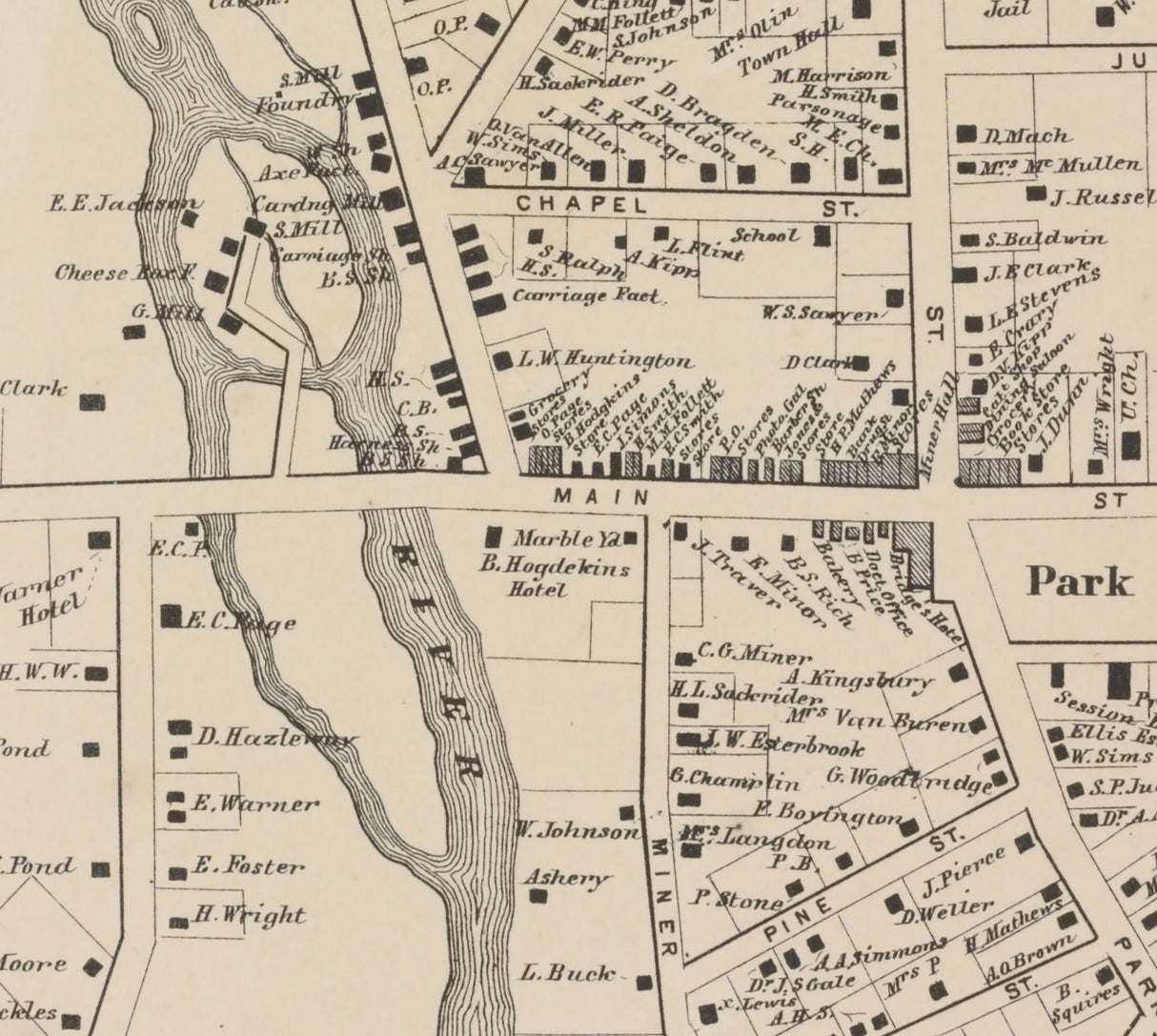 1865 Town Map of Canton Saint Lawrence County New York