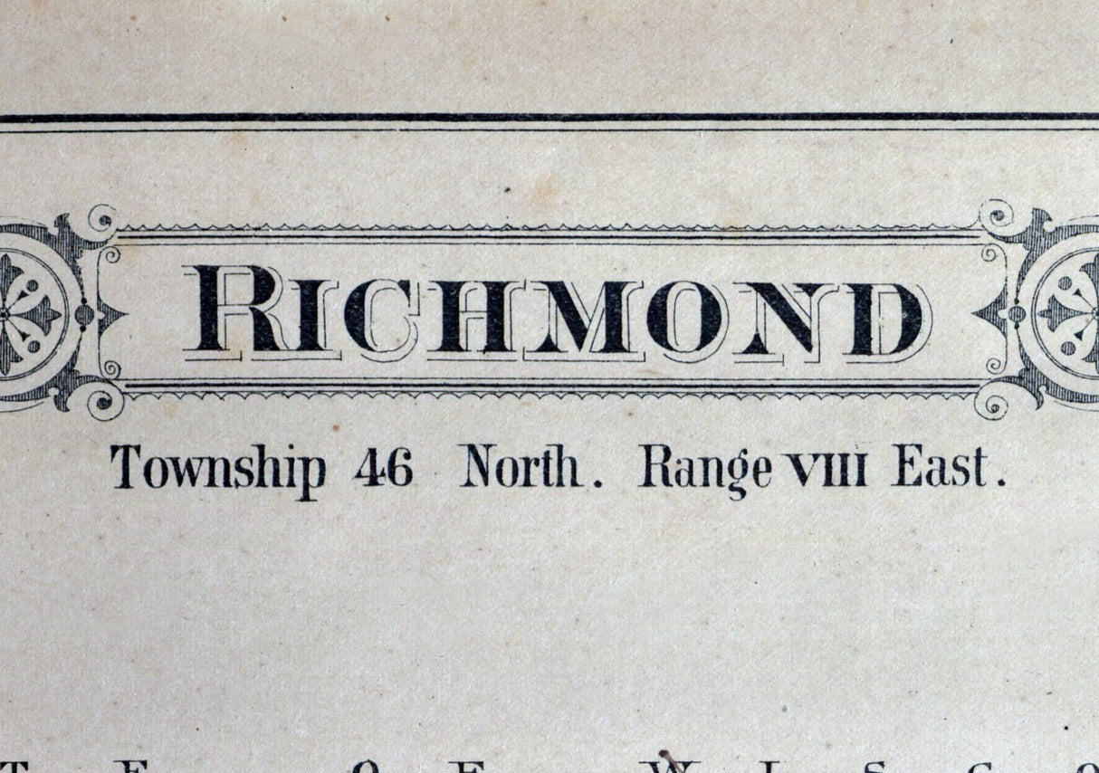 1892 Map of Richmond Township McHenry County Illinois