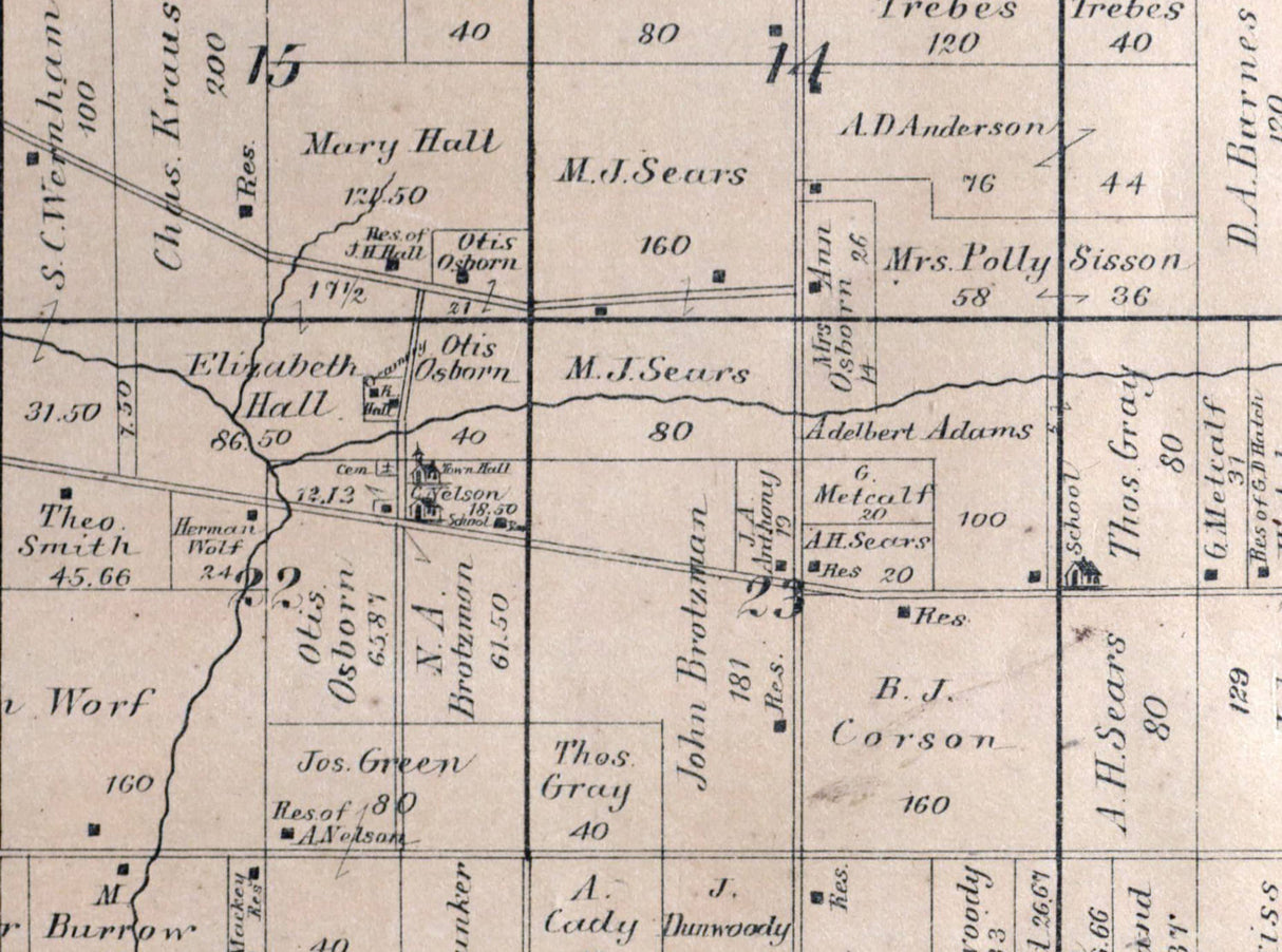 1892 Map of Riley Township McHenry County Illinois
