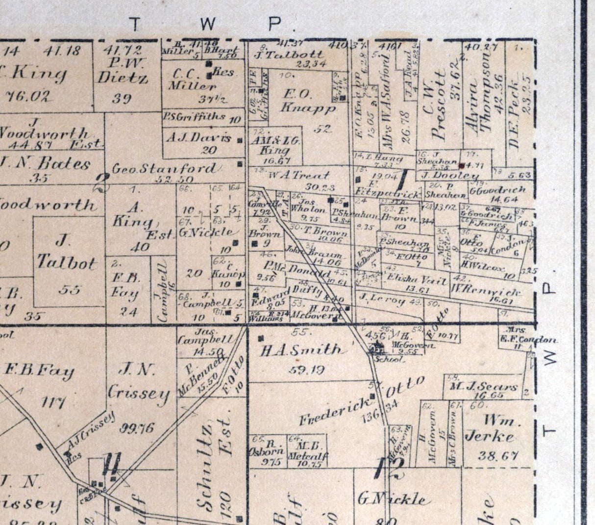 1892 Map of Riley Township McHenry County Illinois