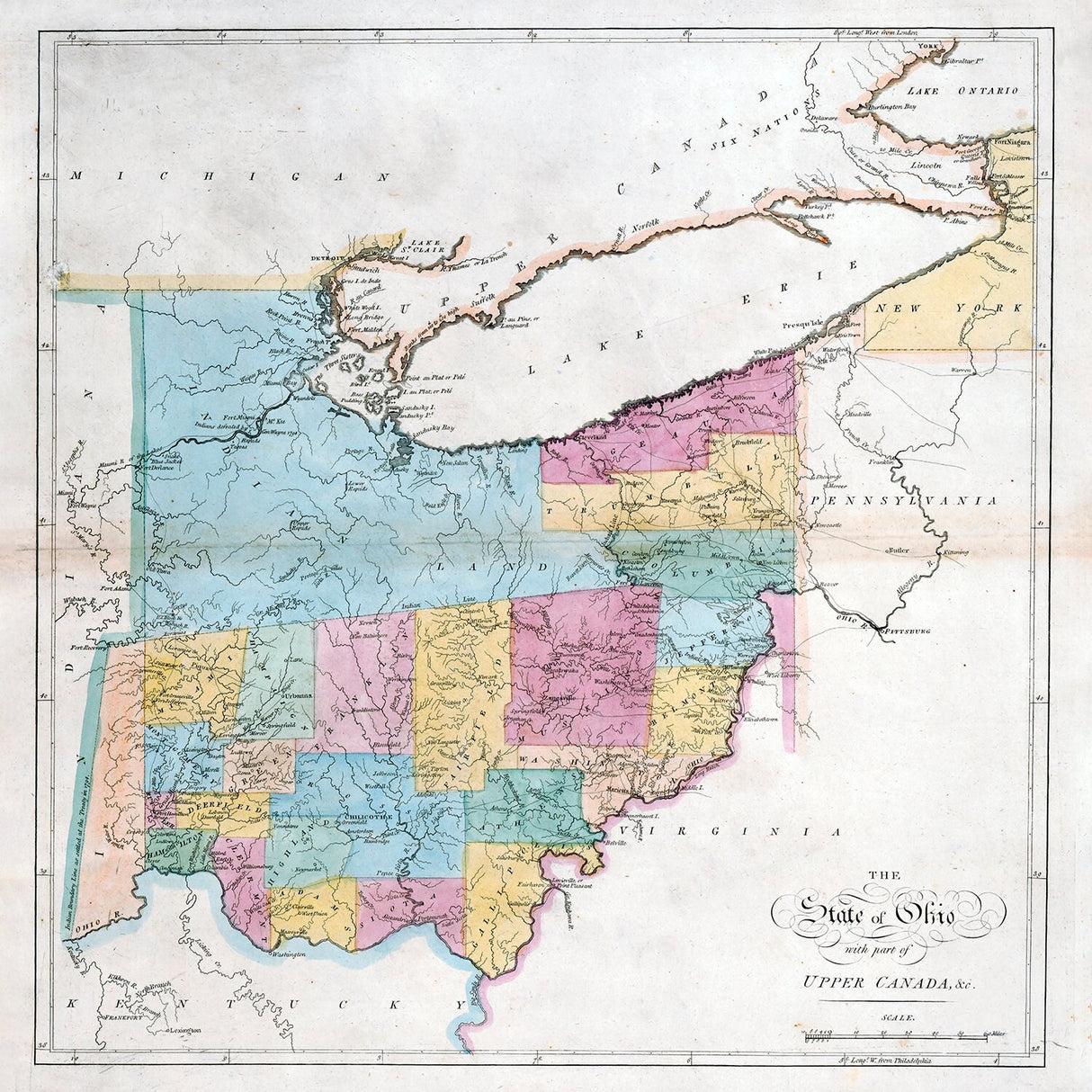 1814 Map of The State of Ohio