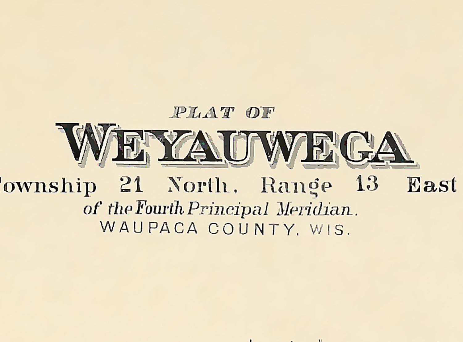 1889 Map of Weyauwega Township Waupaca County Wisconsin