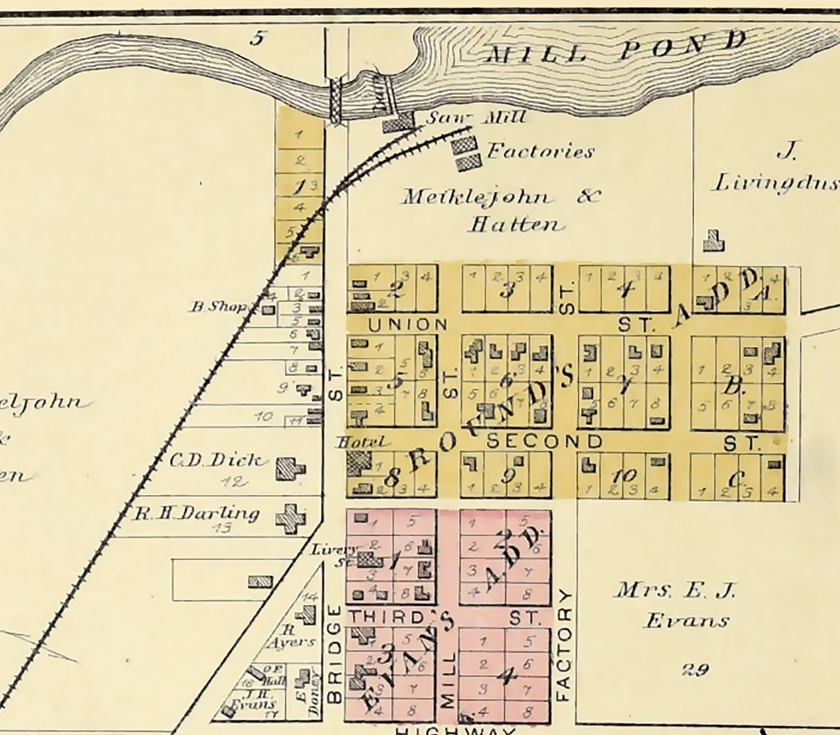 1889 Town Map of Manawa Waupaca County Wisconsin
