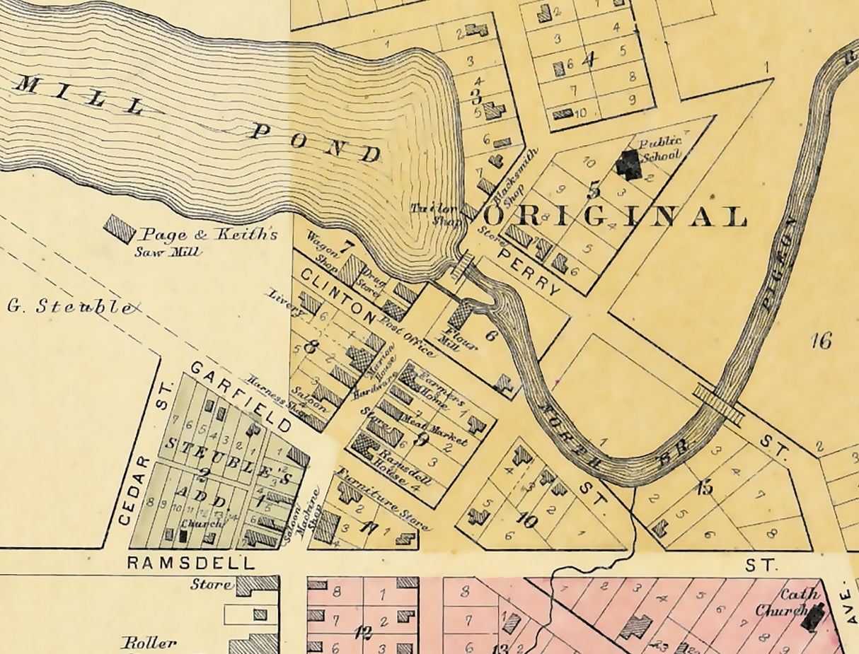 1889 Town Map of Marion Waupaca County Wisconsin