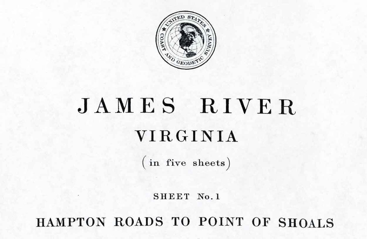 1882 Nautical Map of James River Virginia