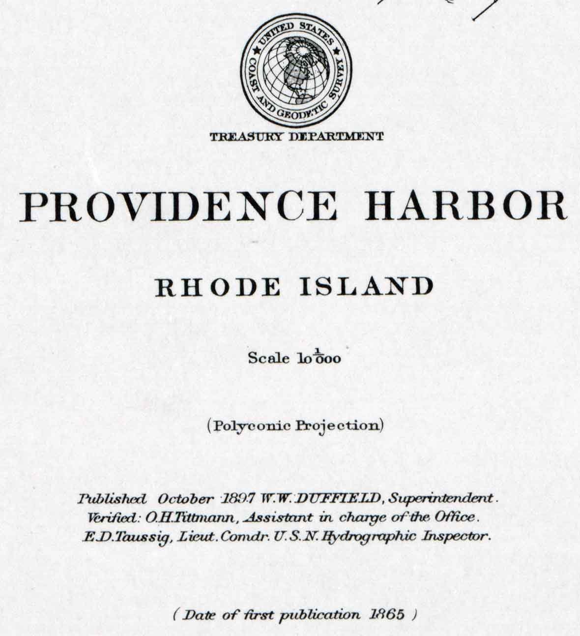 1897 Nautical Map of Providence Harbor Rhode Island
