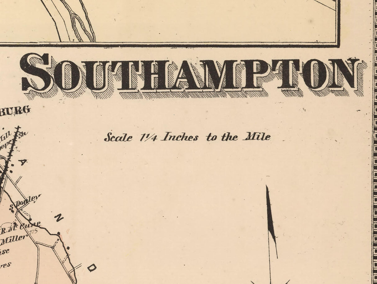 1868 Map of Southampton Township Franklin County Pennsylvania