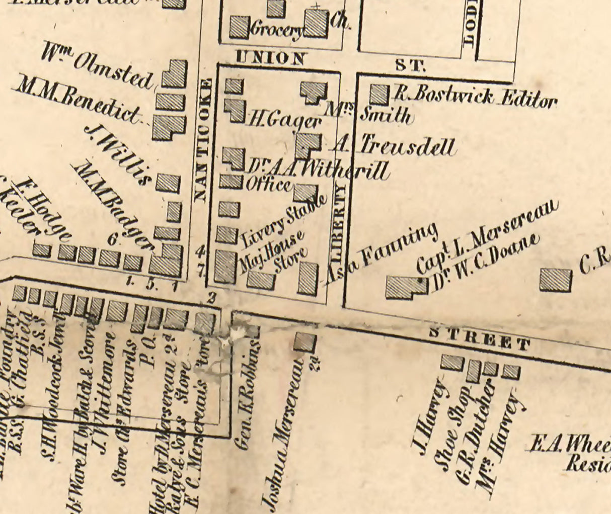 1855 Town Map of Union Broome County New York