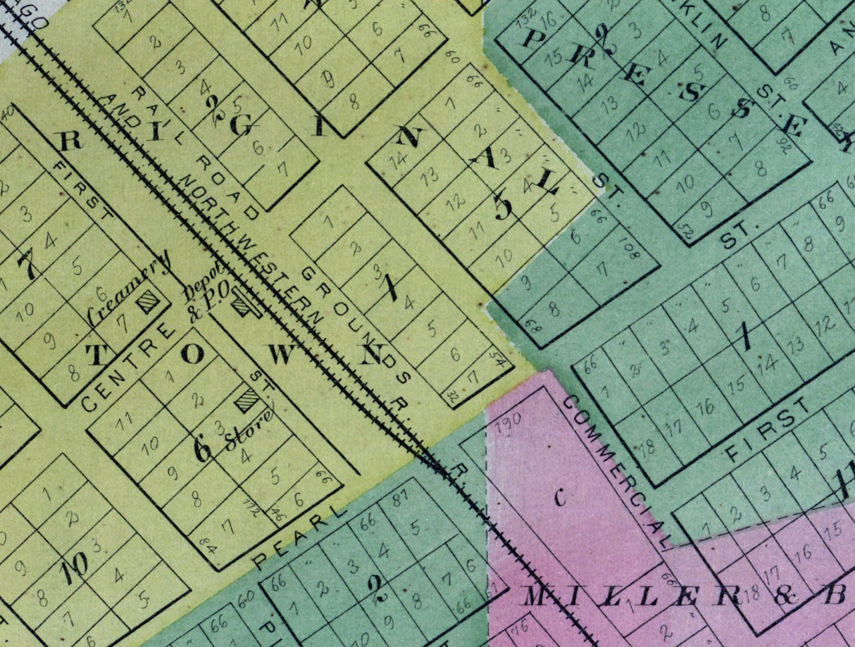 1892 Town Map of Lawrence McHenry County Illinois